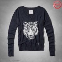 dames abercrombie fitch truien jacquard cartoon v-hals koningsblauw Winkel Hoenzadriel d2p5r697